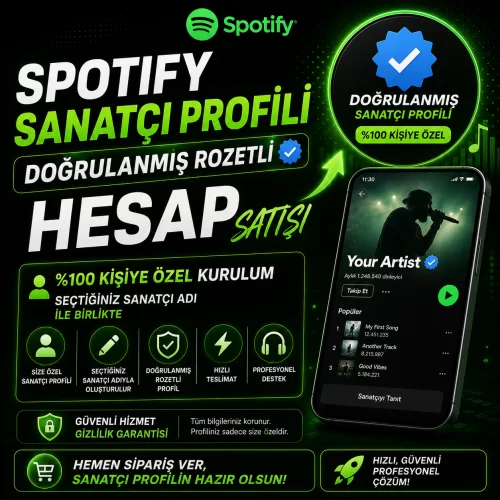  Spotify Sanatçı Profili - Doğrulanmış Profil Kişiye Özel Hesap